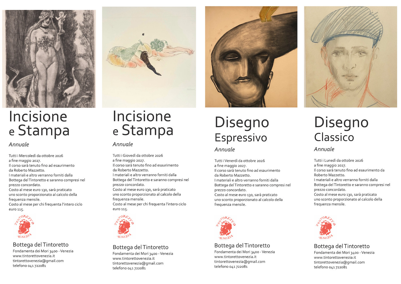 Corsi d’arte annuali da Ottobre 2026 – Maggio 2027